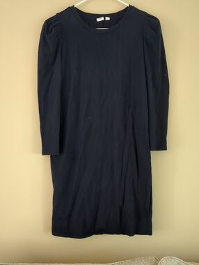 XS Gap Solid Blue Puff Sleeve T-shirt Dress